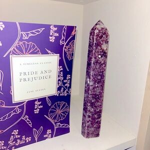 Large purple lepedolite mica tower